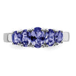 Sterling Silver Rhodium 5-Stone Oval Tanzanite Ring - Birthstone Company