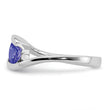 Sterling Silver Rhodium Round Tanzanite Bypass Ring - Birthstone Company