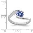 Sterling Silver Rhodium Round Tanzanite Bypass Ring - Birthstone Company