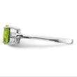 Sterling Silver Rhodium Peridot & CZ Ring - Birthstone Company