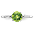 Sterling Silver Rhodium Peridot & CZ Ring - Birthstone Company
