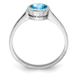 Sterling Silver Rhodium Blue Topaz Ring - Birthstone Company