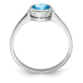 Sterling Silver Rhodium Blue Topaz Ring - Birthstone Company