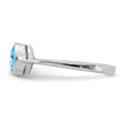 Sterling Silver Rhodium Blue Topaz Ring - Birthstone Company