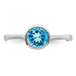 Sterling Silver Rhodium Blue Topaz Ring - Birthstone Company