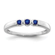 Sterling Silver Rhodium-plated Polished Sapphire Ring