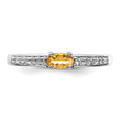 Sterling Silver Rhodium-plated Citrine and White Topaz Ring
