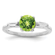 Sterling Silver Rhodium Peridot & CZ Ring - Birthstone Company