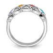 SS Rhodium-plated WithCZ, Amethyst, Citrine, Garnet & Blue Topaz Ring