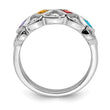 SS Rhodium-plated With CZ, Amethyst, Citrine, Garnet & Blue Topaz Ring - Birthstone Company
