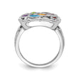 Sterling Silver Rhodium-plated Multi Gemstone Ring - Birthstone Company