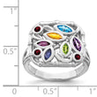 Sterling Silver Rhodium-plated Multi Gemstone Ring - Birthstone Company