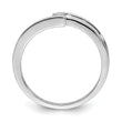Sterling Silver Rhodium Plated Polished Diamond Ring
