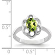 Sterling Silver Rhodium Peridot Ring