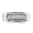 Sterling Silver Rhodium Plated Men's Polished Diamond Ring