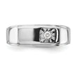 Sterling Silver Rhodium Plated Men's Polished Diamond Ring