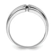 Sterling Silver Rhodium Plated Men's Polished Diamond Ring