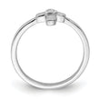 Sterling Silver Polished & Satin CZ Cross Children's Ring