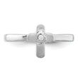 Sterling Silver Polished & Satin CZ Cross Children's Ring