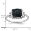 White Night Sterling Silver Rhodium-plated Blue Diamond Ring