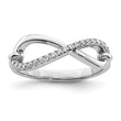 Sterling Shimmer Sterling Silver Rhodium-plated 20 Stone CZ Infinity Symbol Ring
