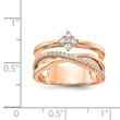 Sterling Shimmer Sterling Silver Rose-tone Flash Rose Gold-plated 27 Stone CZ Ring