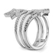 Sterling Silver Rhodium-plated CZ Star Ring