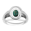 Sterling Silver Rhodium-plated Oxidized Faceted Recon. Turquoise Ring