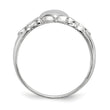 Sterling Silver Rhodium-plated Polished Claddagh Ring