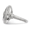 Sterling Silver Rhodium-plated Black and White CZ Evil Eye Ring