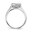 Sterling Silver Rhodium-plated CZ 3-Ring Set