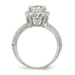 Sterling Silver Rhodium-plated CZ Pav‚ Ring