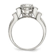 Sterling Silver Rhodium-plated CZ Tiered Pav‚ Ring