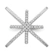 Sterling Silver Rhodium-plated CZ Star Criss Cross Ring