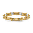 Sterling Silver White Yellow & Rose-tone Set of 3 CZ Eternity Rings
