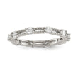 Sterling Silver White Yellow & Rose-tone Set of 3 CZ Eternity Rings