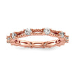 Sterling Silver White Yellow & Rose-tone Set of 3 CZ Eternity Rings