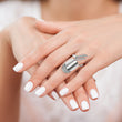 Sterling Silver Rhodium-plated CZ Adjustable Fingernail Ring