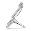 Sterling Silver Rhodium-plated CZ Adjustable Fingernail Ring