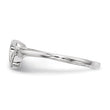 Sterling Silver Rhodium-plated Open Heart CZ Polished Ring