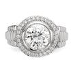 Sterling Silver Rhodium-plated Mens CZ Ring