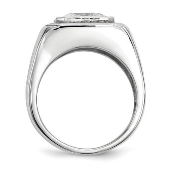 Sterling Silver Rhodium-plated Mens CZ Ring - Birthstone Company
