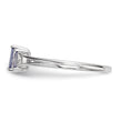 Sterling Silver Rhodium 3 Stone Tanzanite Ring - Birthstone Company
