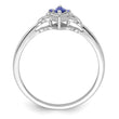 Sterling Silver Rhodium Diam. and Tanzanite Ring - Birthstone Company