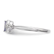Sterling Silver Rhodium Diam. and Tanzanite Ring - Birthstone Company