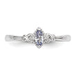 Sterling Silver Rhodium Diam. and Tanzanite Ring - Birthstone Company