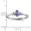 Sterling Silver Rhodium Diamond and Tanzanite Ring