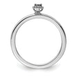 Sterling Silver Rhodium Plated Polished Diamond Ring