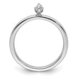 Sterling Silver Rhodium Plated Polished Diamond Marquise Shape Ring, Size 8 - Birthstone Company