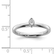 Sterling Silver Rhodium Plated Polished Diamond Marquise Shape Ring, Size 8 - Birthstone Company
